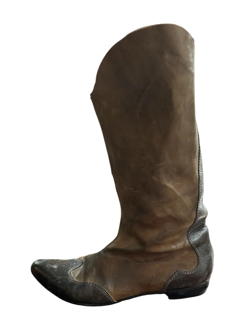 Vintage Women's Over-the-Knee Leather Boots in Dark Brown
